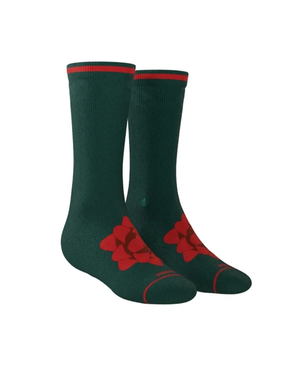 Shineaty Super Stupid Soft Crew Socks The Bow On Top Green L NWT IN PKG